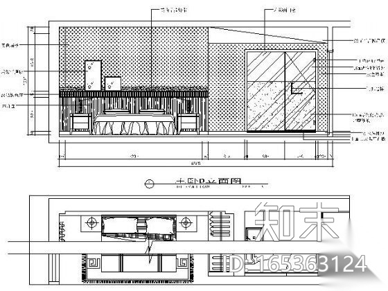 [杭州]某公寓楼三室两厅装修图cad施工图下载【ID:165363124】