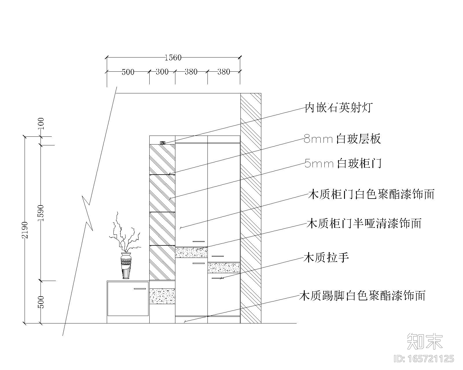 17套室内柜子设计节点图（玄关衣帽柜、鞋柜、中式展柜、...cad施工图下载【ID:165721125】