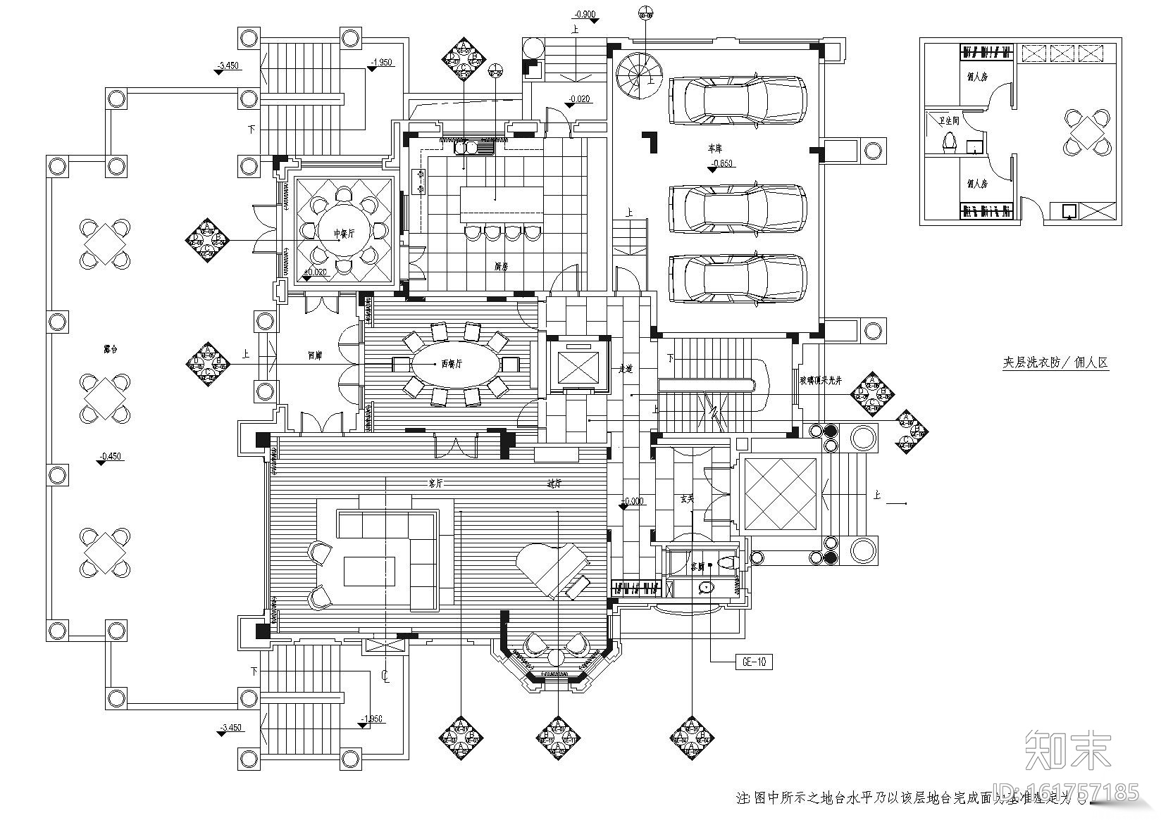 [深圳]梁景华观澜湖别墅C13样板房施工图施工图下载【ID:161757185】