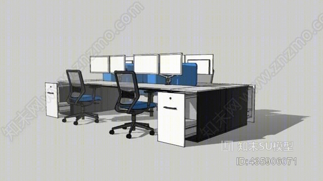 办公家具客户模型SU模型下载【ID:435906071】