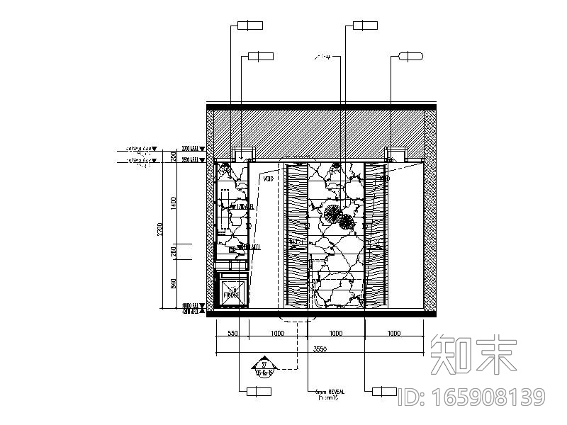 [广东]高档5星酒店标准大床房设计施工图cad施工图下载【ID:165908139】