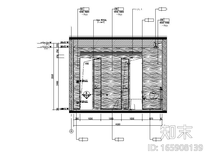 [广东]高档5星酒店标准大床房设计施工图cad施工图下载【ID:165908139】