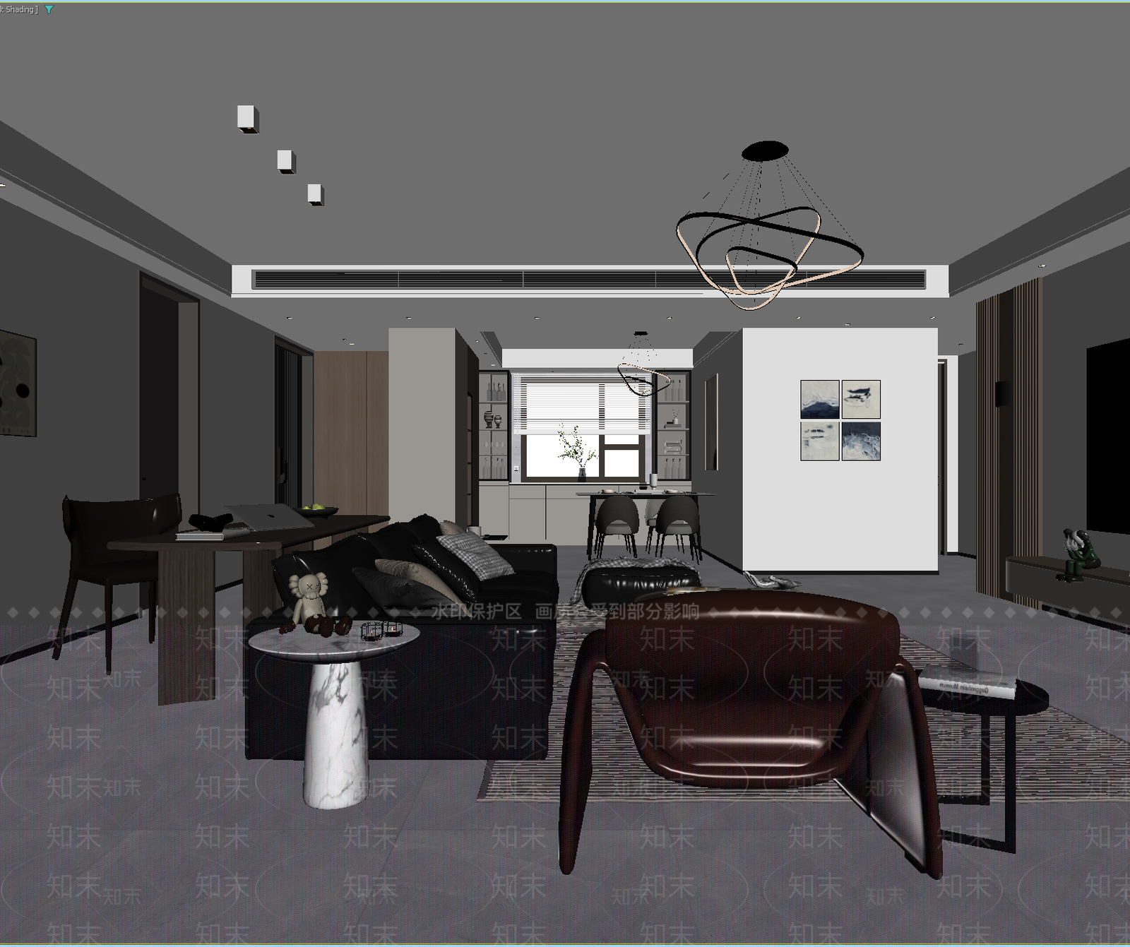 现代客餐厅3D模型下载【ID:1215004290】