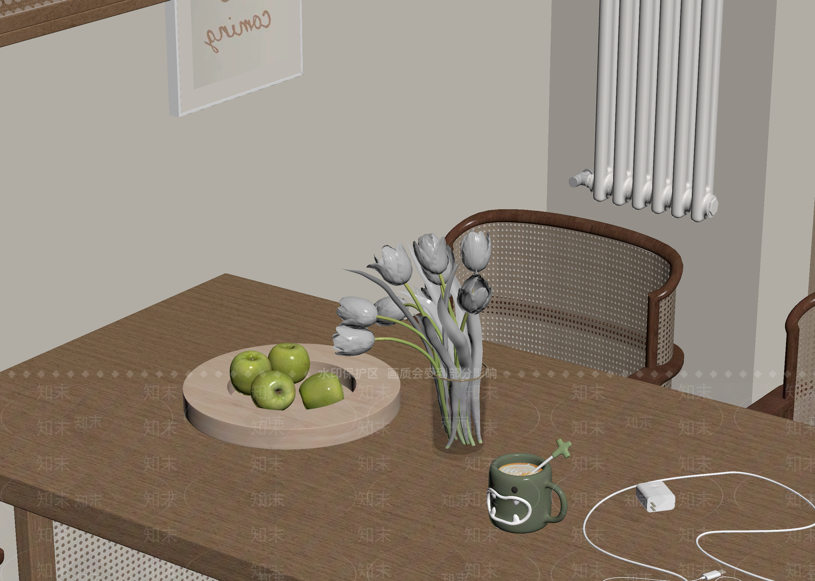 原木家居餐厅3D模型下载【ID:1214661727】