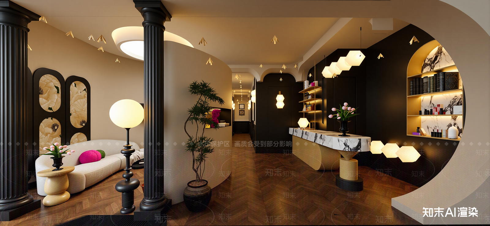 法式理发店SU模型草图
