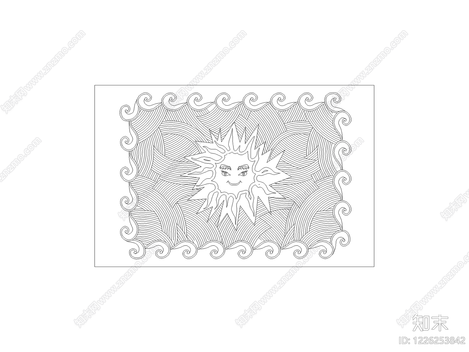 陈设类立面挂画cad施工图下载【ID:1226253842】