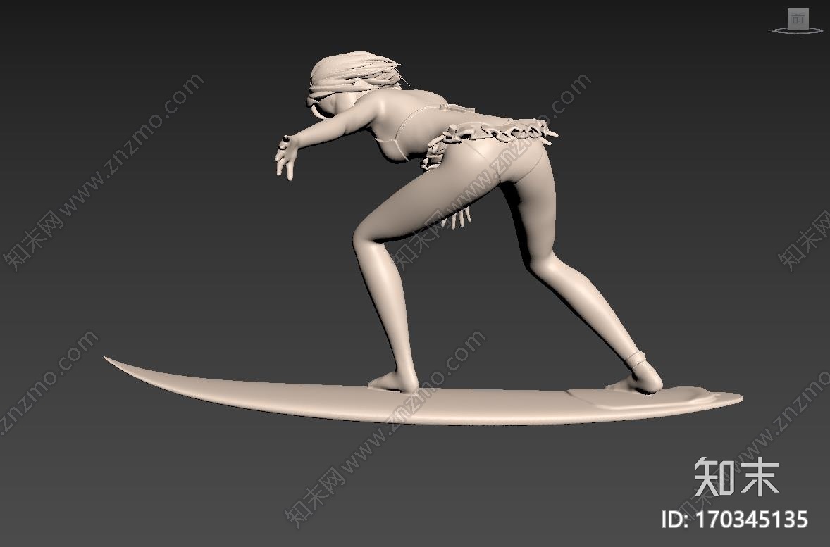 冲浪女孩3d打印模型下载【ID:170345135】