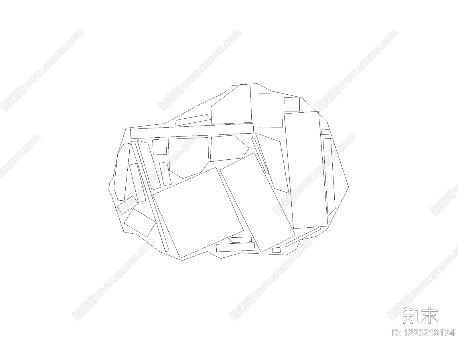 正反沙发组合cad施工图下载【ID:1226218174】