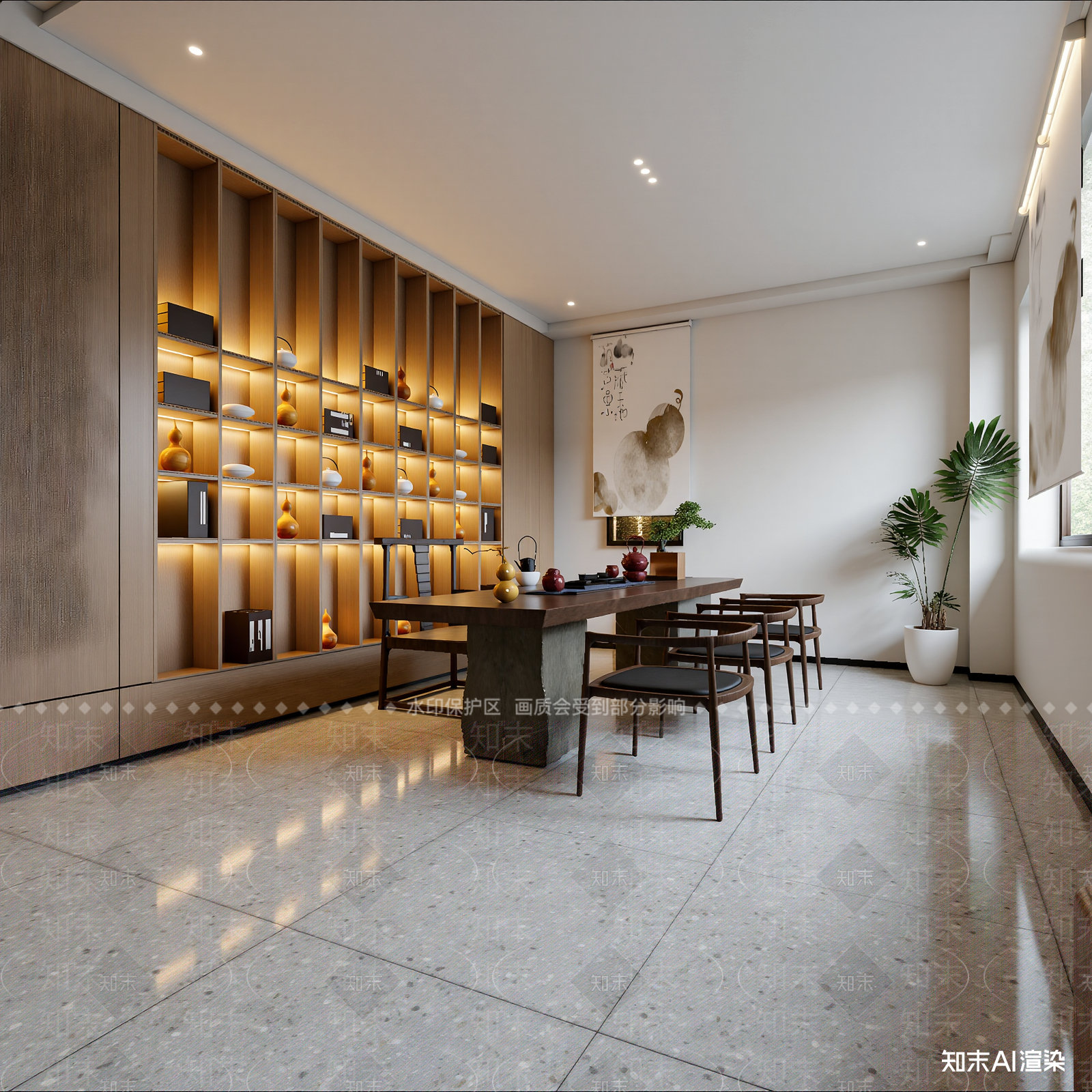 新中式茶馆3D模型下载【ID:1214624253】