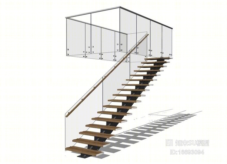 钢楼梯SU模型下载【ID:16693094】
