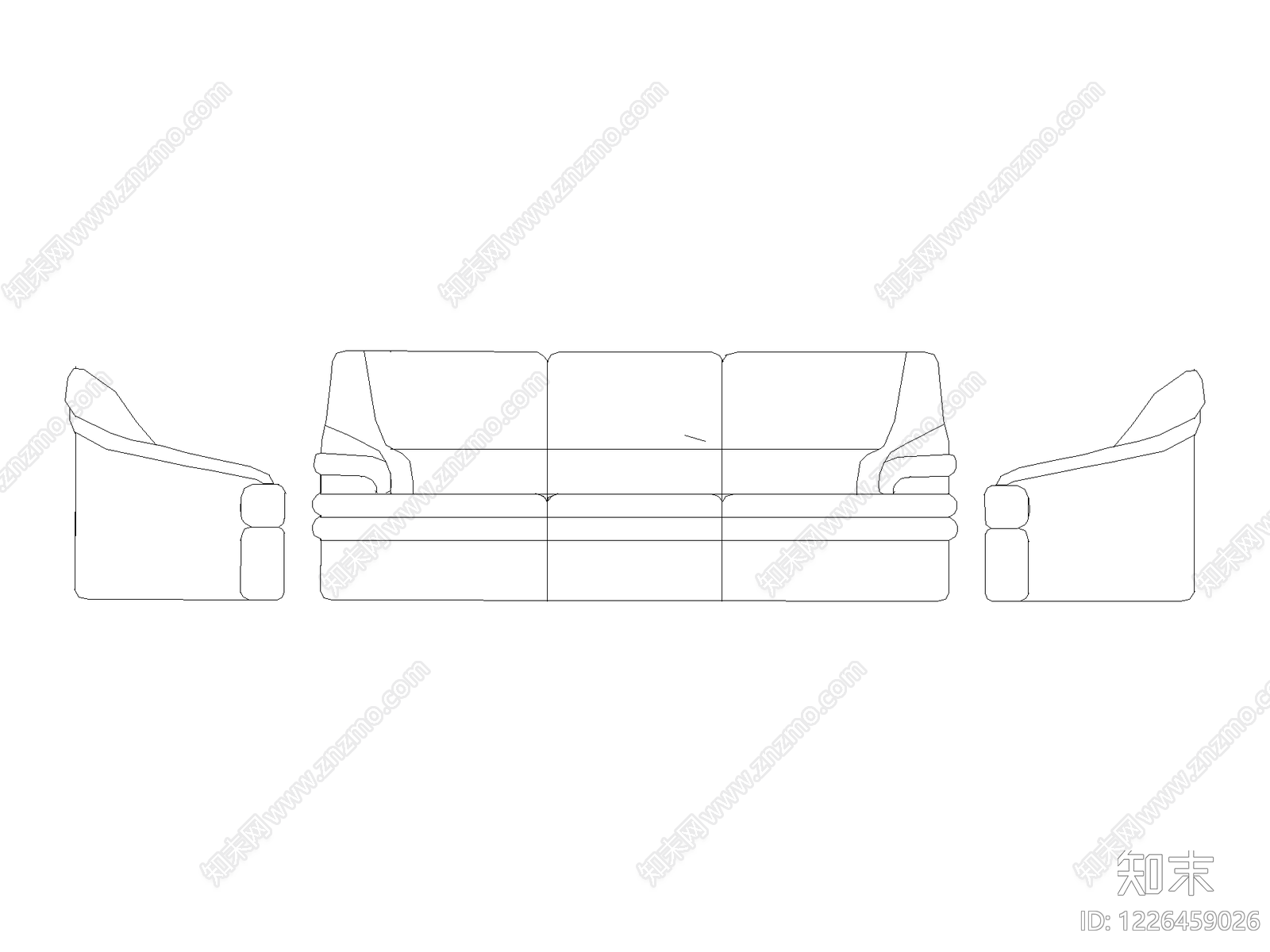 沙发cad施工图下载【ID:1226459026】