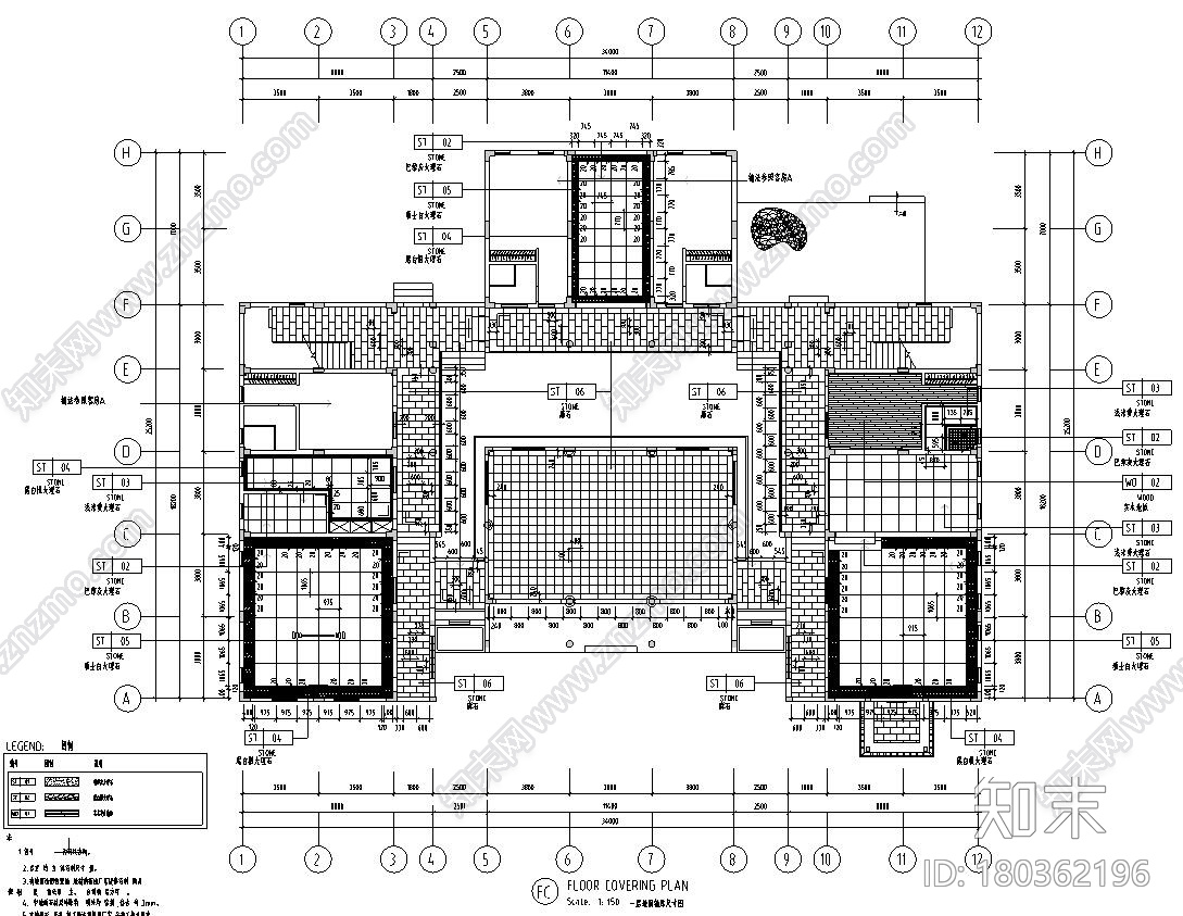 中式风格二层别墅五居室住宅装修施工图设计施工图下载【ID:180362196】