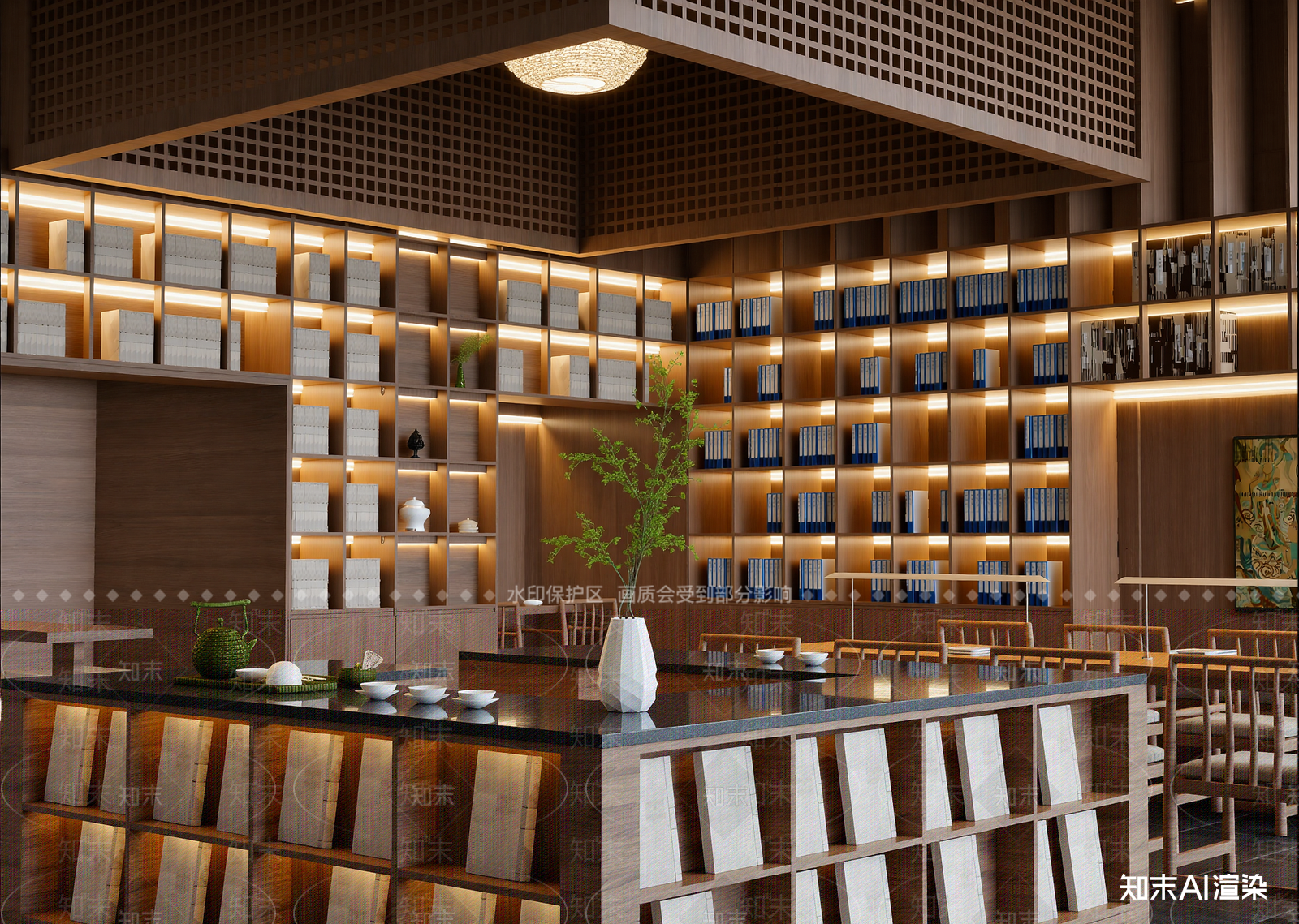 现代茶馆3D模型下载【ID:1214590842】