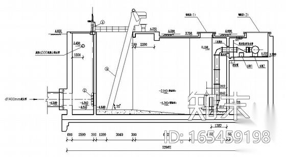 污水泵站泵的工艺总图施工图下载【ID:165459198】