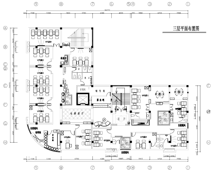 混搭风格足浴店室内设计施工图及效果图（36张）cad施工图下载【ID:161790189】