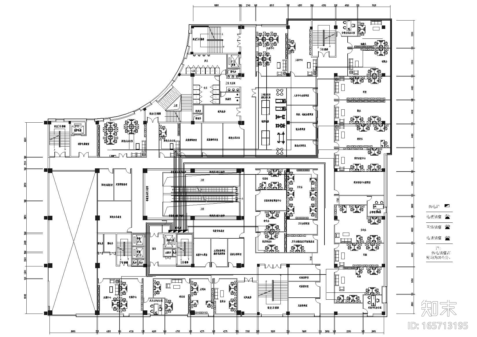 [贵州]丽舍-安顺华西办事处办公楼施工图cad施工图下载【ID:165713195】