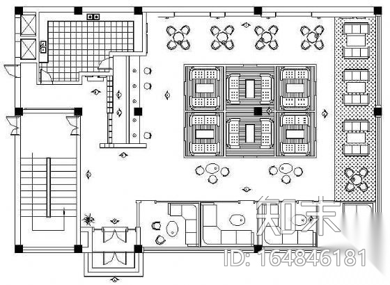 某茶吧装修图cad施工图下载【ID:164846181】