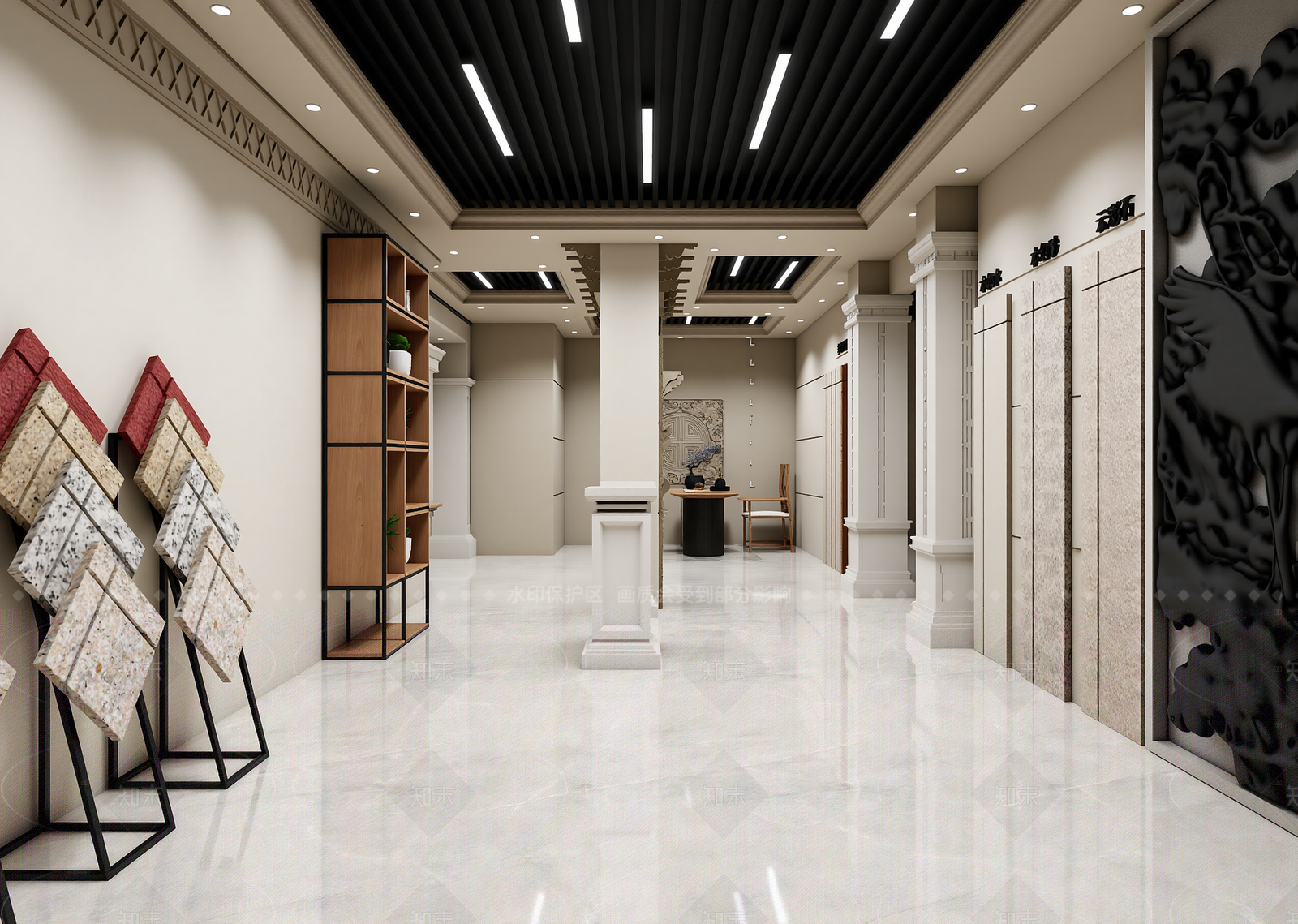 现代瓷砖展厅3D模型下载【ID:1214591421】