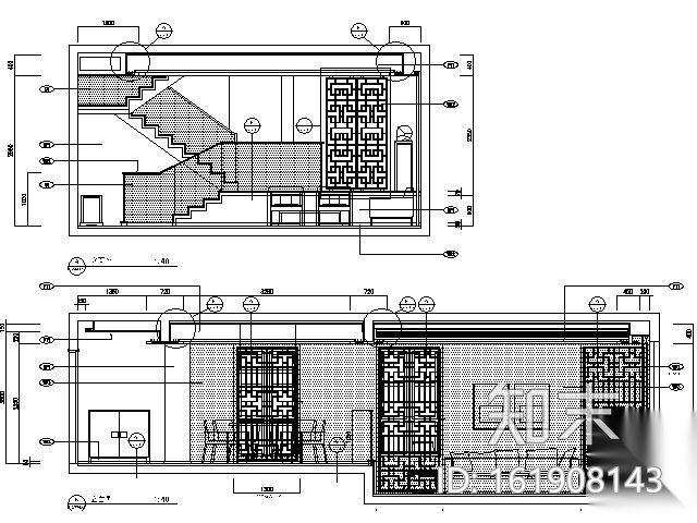 [西安]新中式风格样板别墅施工图cad施工图下载【ID:161908143】