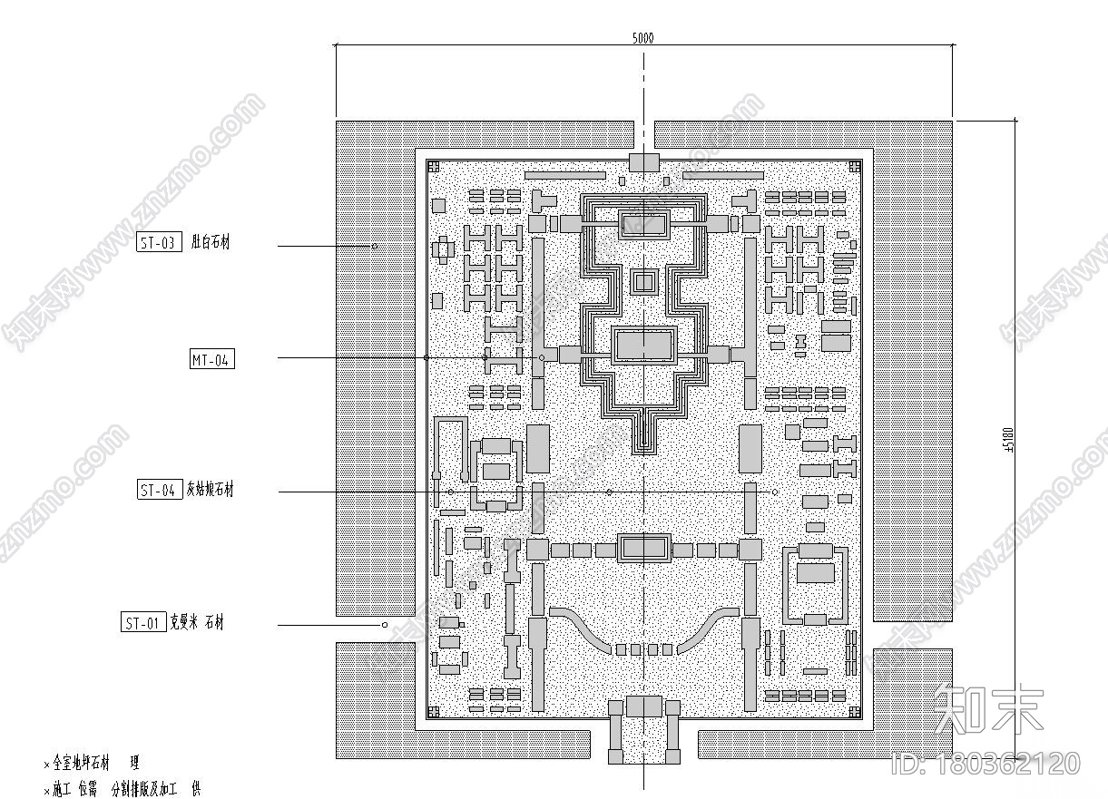 [北京]600㎡样板间住宅CAD全套施工图设计施工图下载【ID:180362120】