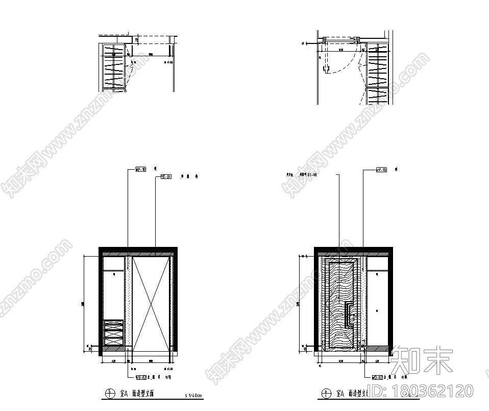 [北京]600㎡样板间住宅CAD全套施工图设计施工图下载【ID:180362120】