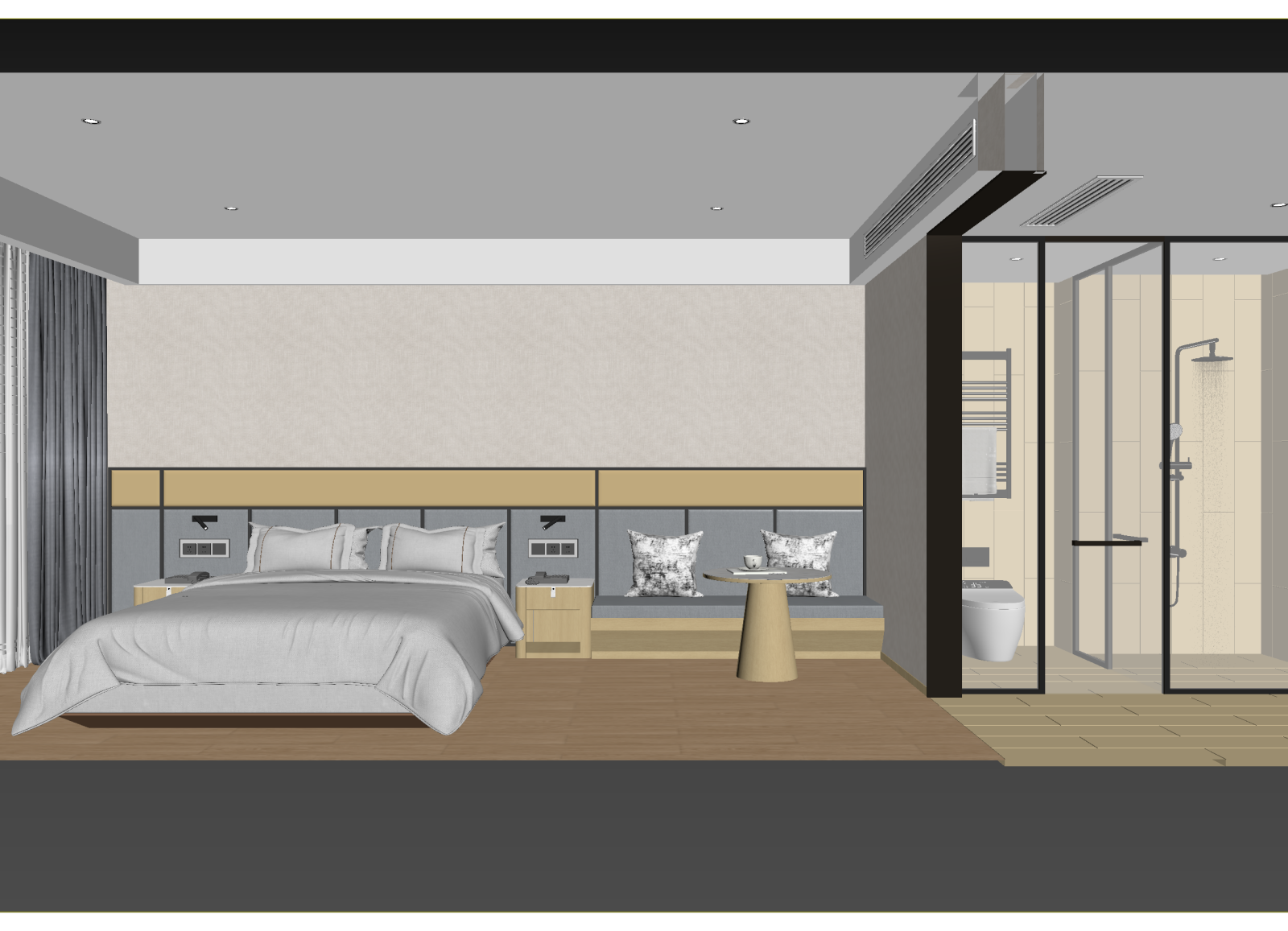 现代酒店客房3D模型下载【ID:1215094230】