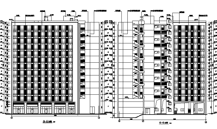 高层多栋塔式住宅建筑施工图（含有水暖电全专业图纸）cad施工图下载【ID:151406183】