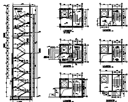 高层多栋塔式住宅建筑施工图（含有水暖电全专业图纸）cad施工图下载【ID:151406183】