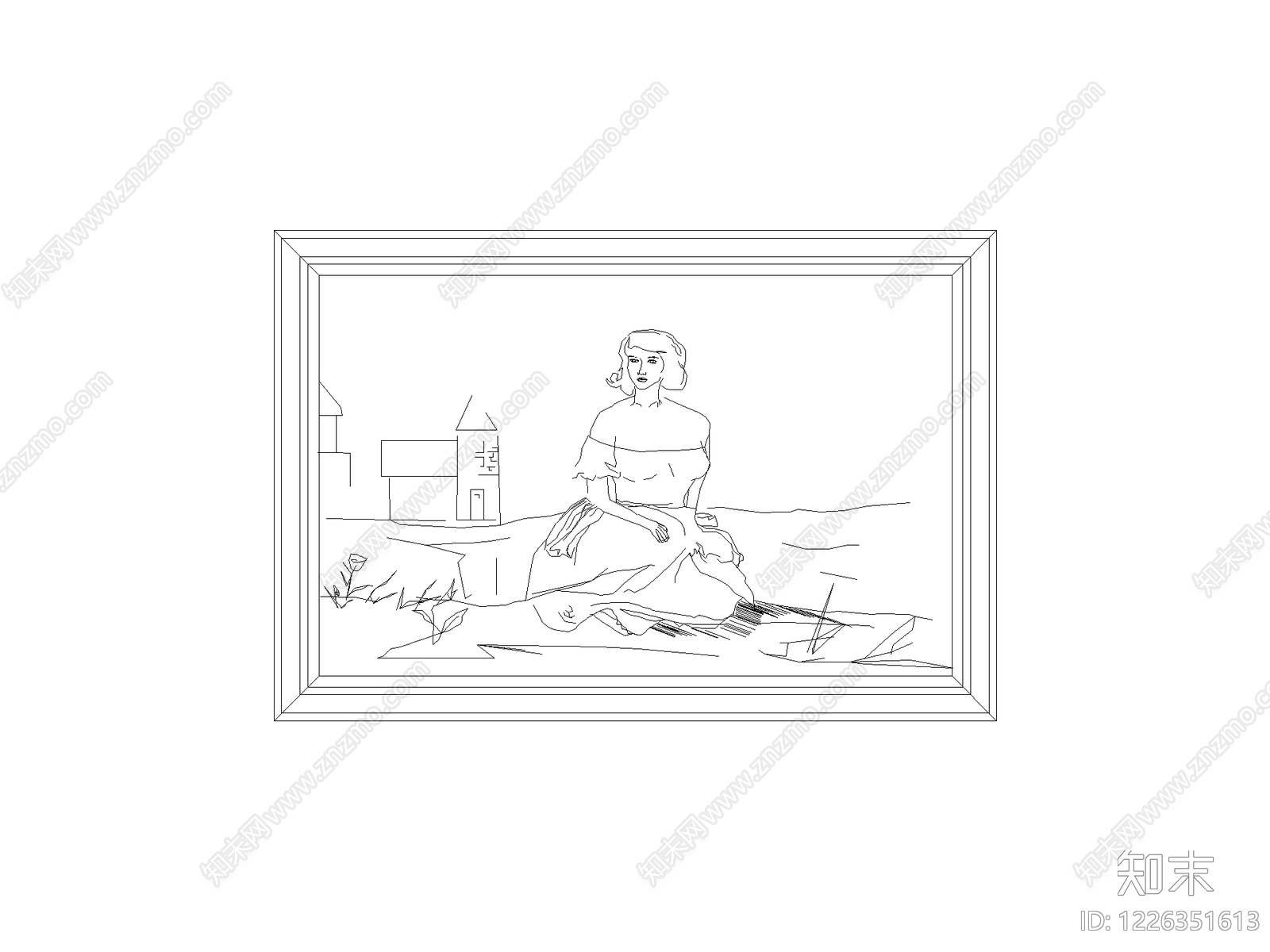 现代挂画CAD图纸