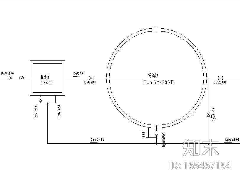 200T农村人畜饮水过滤池工程节点详图（CAD）施工图下载【ID:165467154】