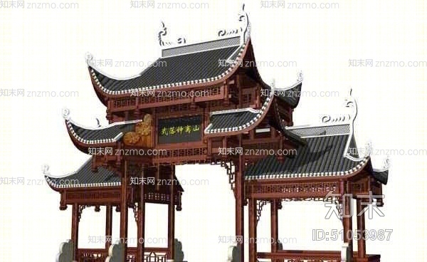 户外牌楼103D模型下载【ID:51053987】