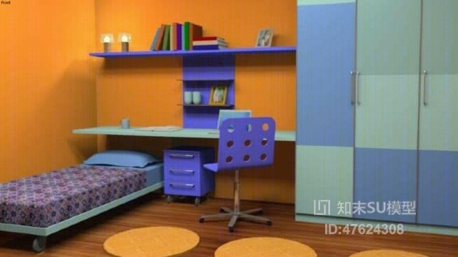 家居次卧室SU模型下载【ID:47624308】