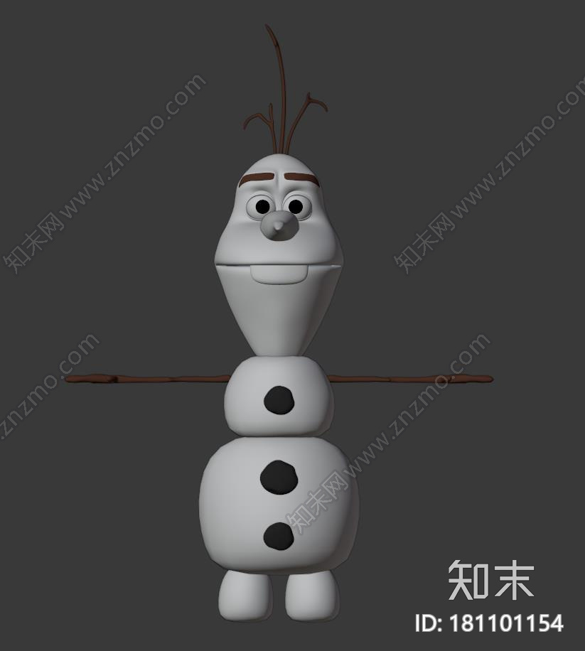 雪宝Olaf奥拉夫CG模型下载【ID:181101154】