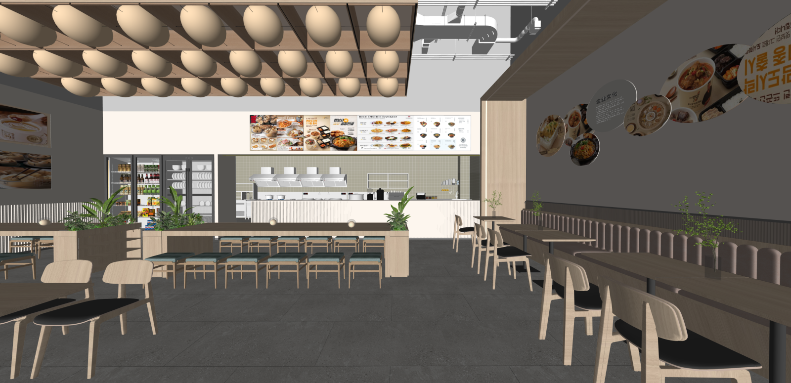 现代快餐店SU模型下载【ID:1216050186】