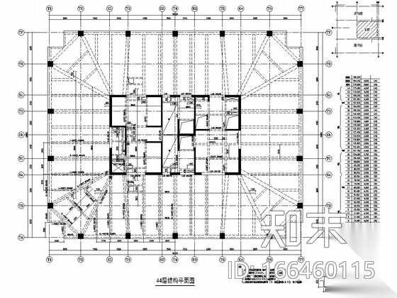 45层中部大跨度框筒结构cad施工图下载【ID:166460115】