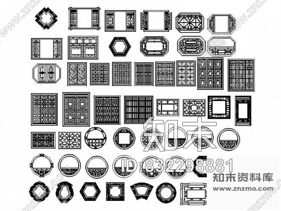 图块/节点全套中式家具CAD图块下载施工图下载【ID:832298881】