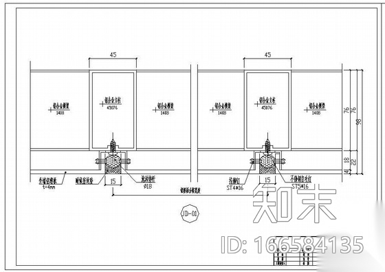 某配件厂新厂区办公楼幕墙工程设计图(含计算书)cad施工图下载【ID:166584135】