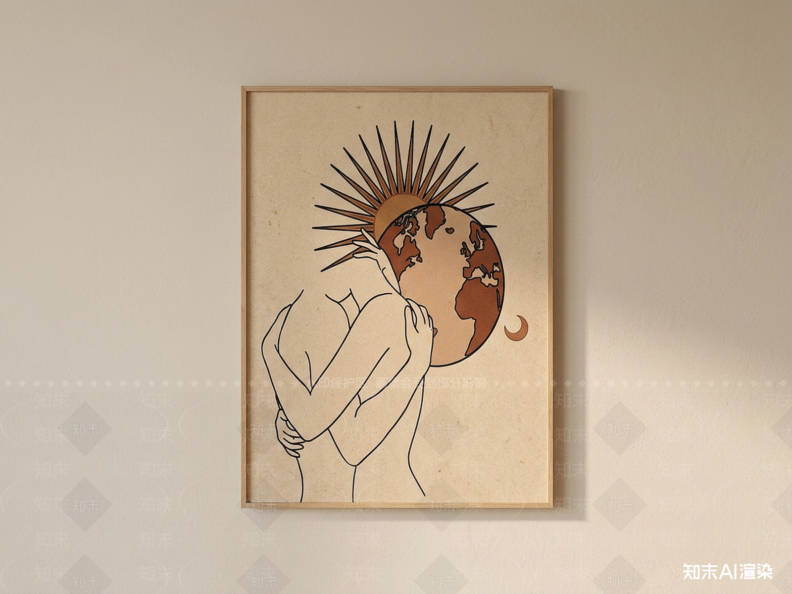 太阳主题设计挂画挂画SU模型下载【ID:1227309022】