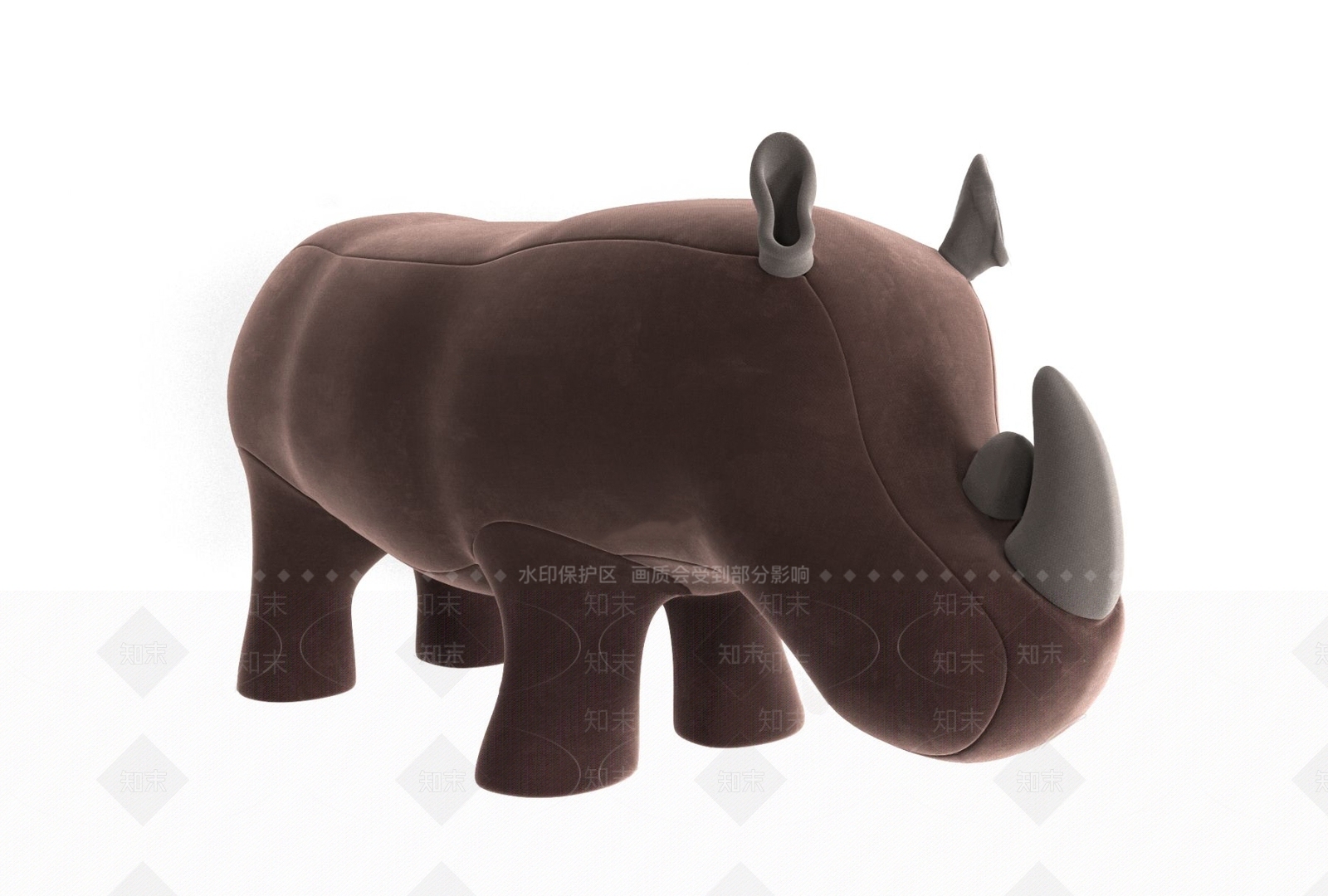 现代犀牛儿童凳3D模型下载【ID:1107402736】