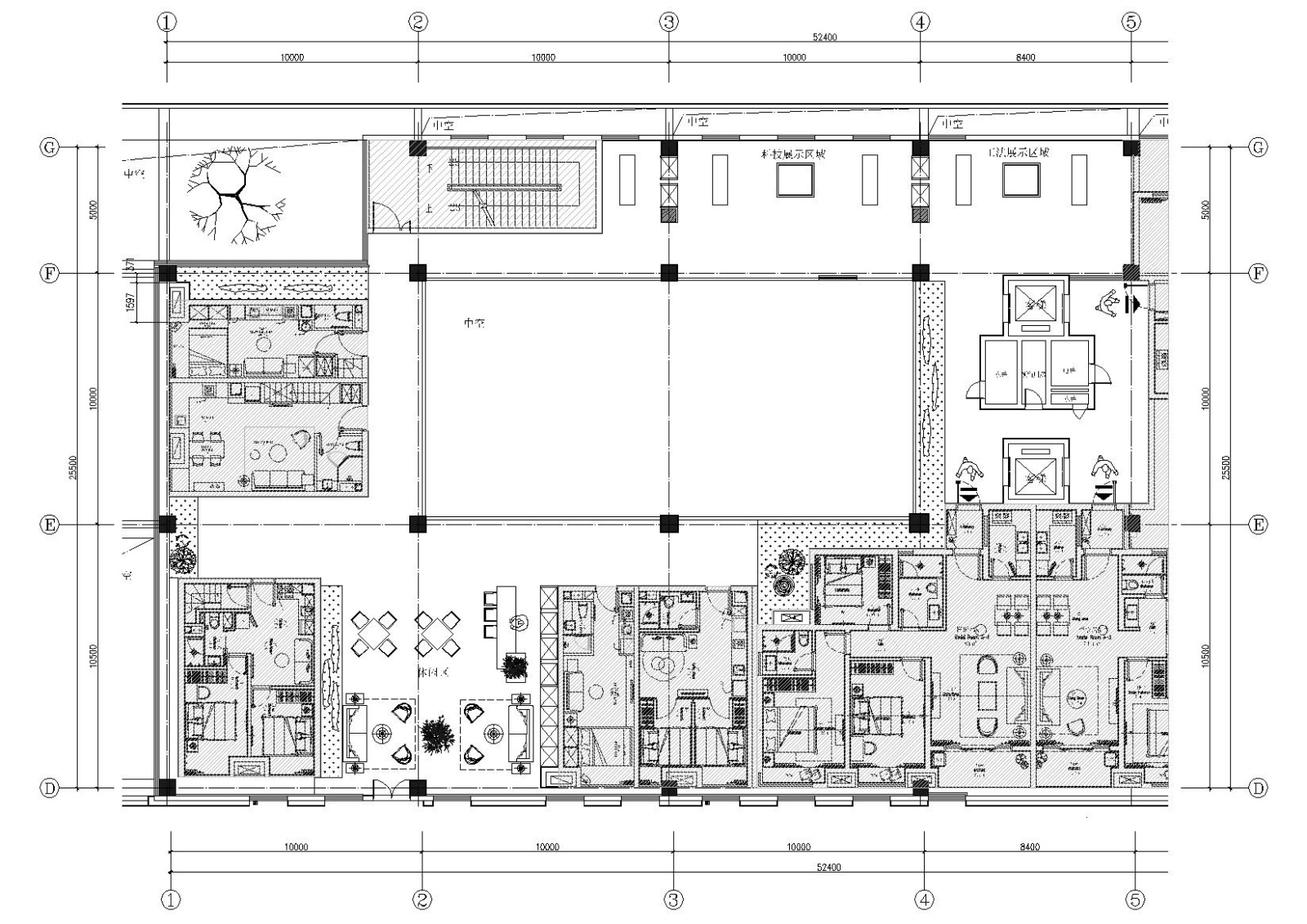 [贵州]宝能2174㎡现代二层售楼部室内施工图cad施工图下载【ID:160501194】