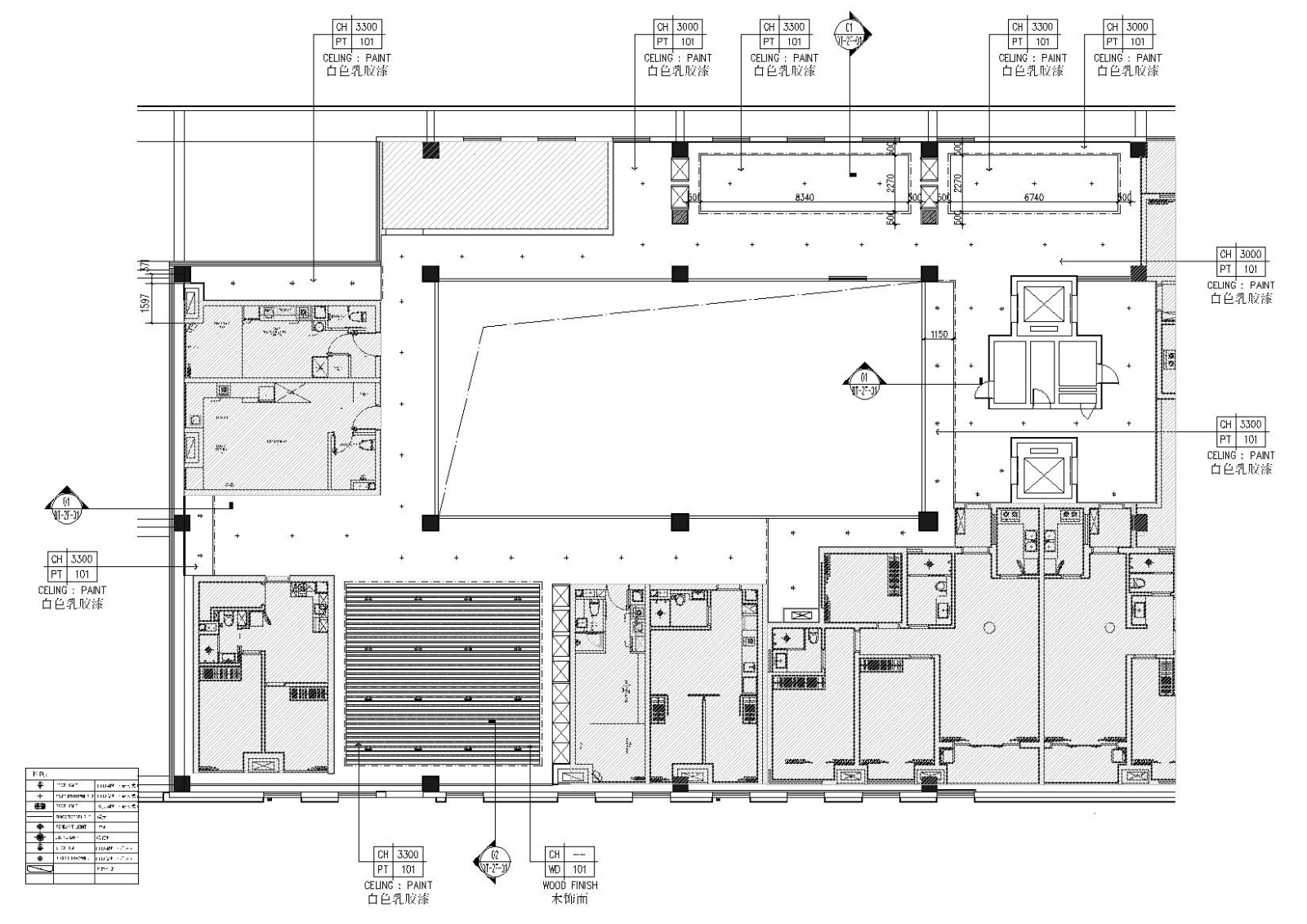 [贵州]宝能2174㎡现代二层售楼部室内施工图cad施工图下载【ID:160501194】
