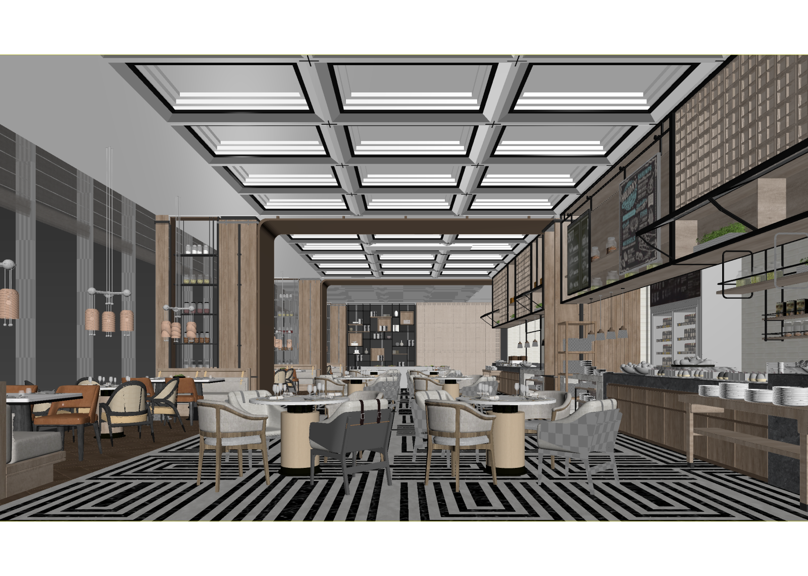 现代咖啡厅3D模型下载【ID:1214400229】