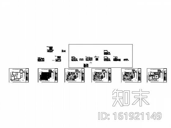 中式风格两居室设计方案cad施工图下载【ID:161921149】