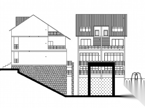 某townhouse住宅单体设计方案一cad施工图下载【ID:166323154】