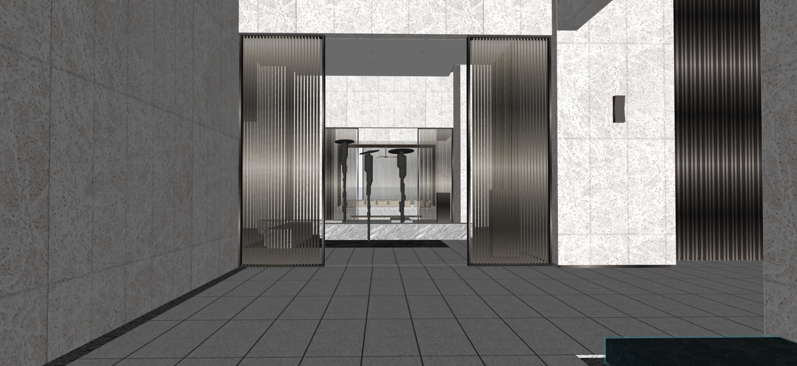 现代酒店入口SU模型下载【ID:1222128697】