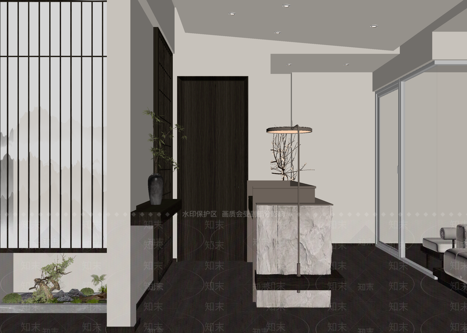 中式玄关3D模型下载【ID:1215157807】