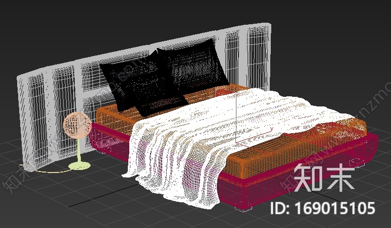 简约的双人床模型CG模型下载【ID:169015105】
