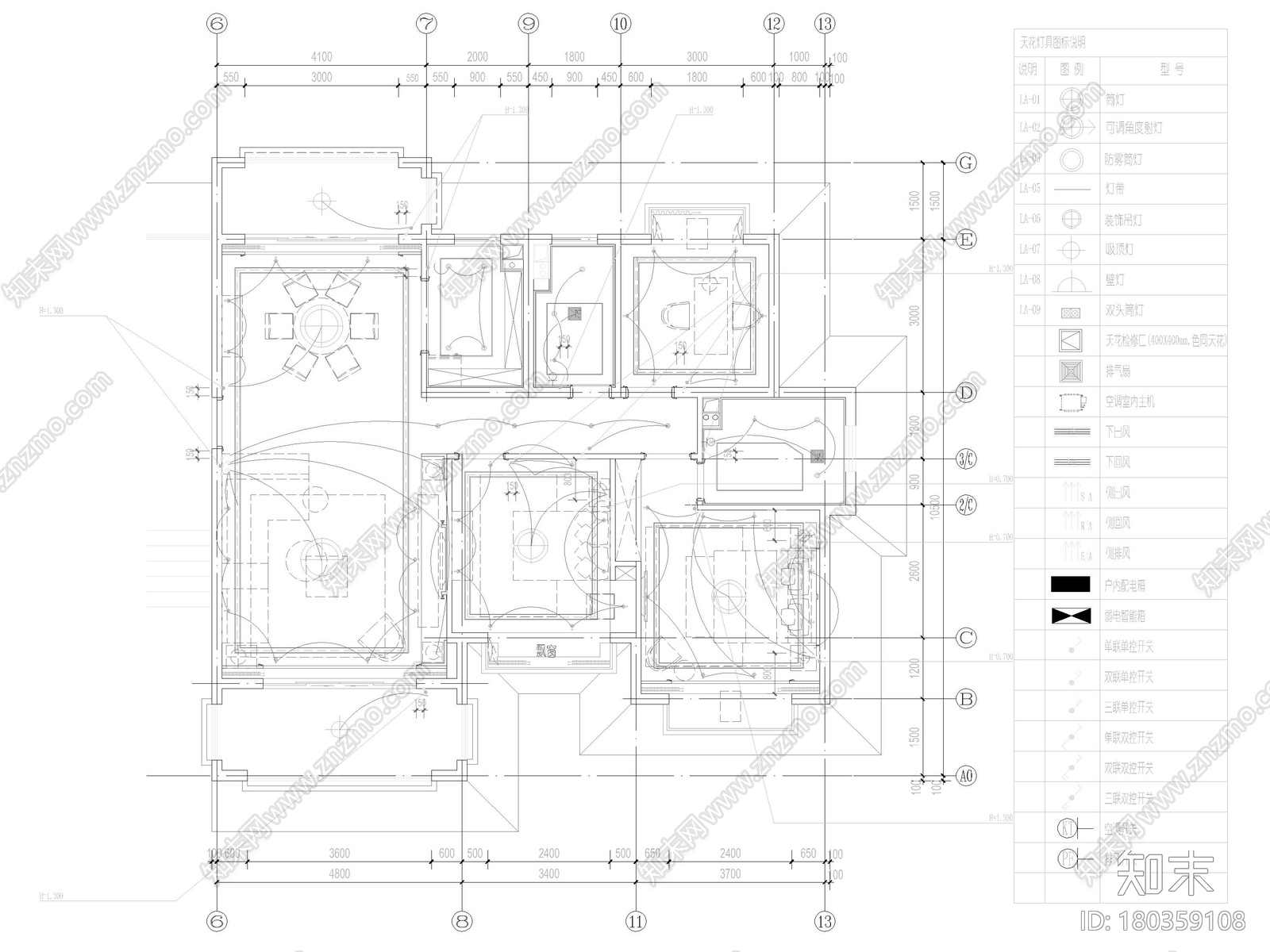 [三亚]110㎡现代二居室联排别墅装修施工图cad施工图下载【ID:180359108】