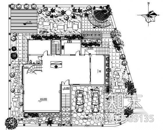 某独立式别墅景观设计施工图施工图下载【ID:165589135】