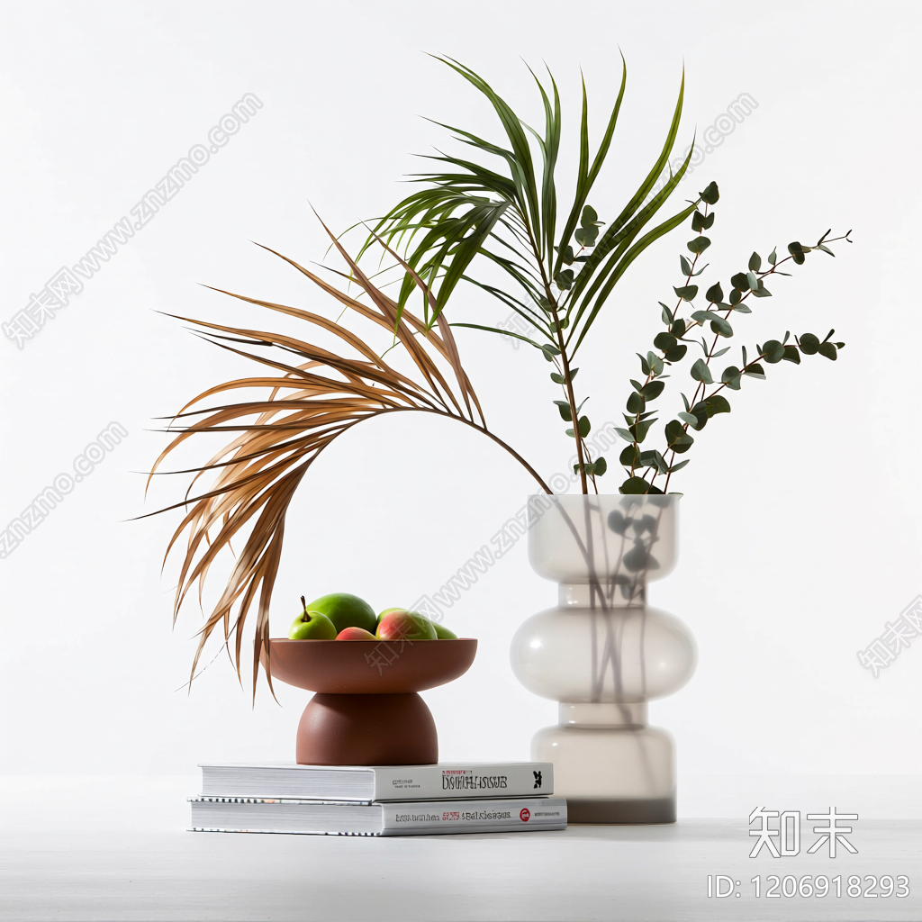 花瓶盆栽组合装饰3D模型下载【ID:1206918293】